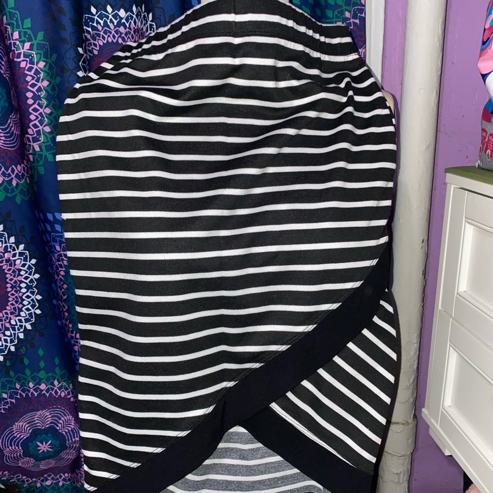 Black Stripped Pencil Skirt